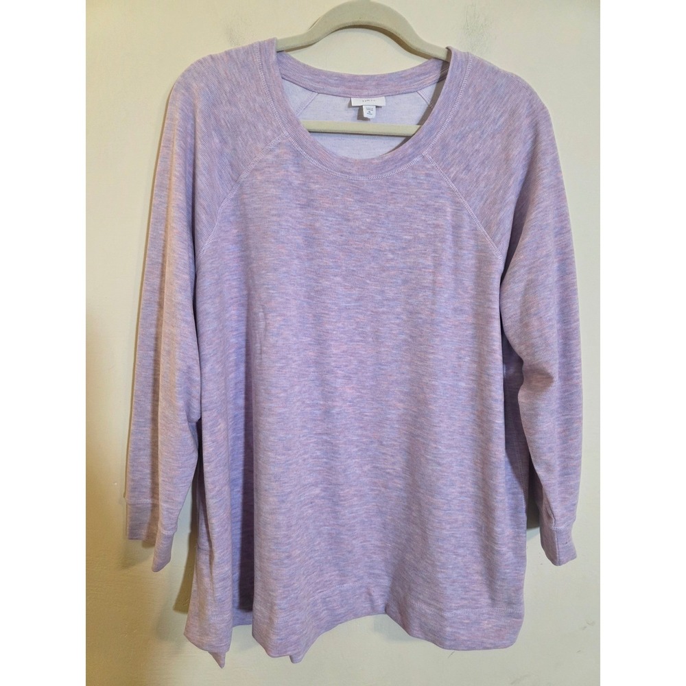 J. Jill Fit Heathered Purple Soft Space Dye Sweatshirt XL Petite KTP216042